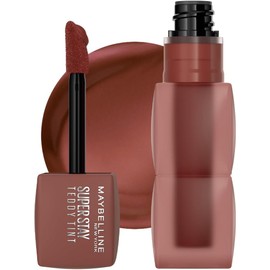 Maybelline Super Stay Teddy Tint, Tinta para Labios Mate Difuminado, Larga Duración 12 Horas, Textura Suave, No Transfiere, A Prueba de Bebidas y Besos, Tono Mascara Tear, 5 ml