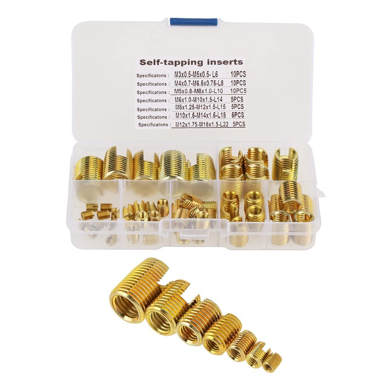 Pack of 50 Self-Tapping Thread Inserts Screw Bushing Repair Kit