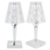 LED Crystal Table Lamp Transparent Prism Dimmable Desk Lamp USB