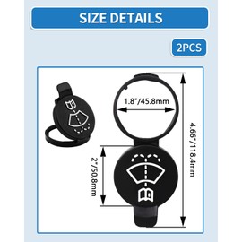 BNREOZA Pack of 2 Wiper Water Reservoirs, Windscreen Washer Caps, Windscreen Washer Reservoir Caps, Fuel Cap for Most Cars