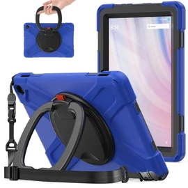 All-New Fire HD 10 & Fire HD 10 Kids Pro Tablet Case (13th Gen, 2023 Release),Heavy Sturdy Shockproof Kids Case,Rotating Stand/Carrying Strap (Blue+Black)