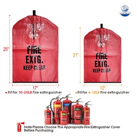 Heavy Duty Fire Extinguisher Cover with Window - Fire Protective Sleeve from Scuffs & Scratches Accessories (17"W x 25"L(Fit for 10-20LB))