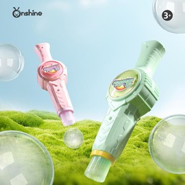 Mist Bubble Machine for Kids – Elastic Bubble Fog Wand, Smoke Bubble Sword, Interactive STEM Toy with Lights & Music, Parent-Child Fun, Outdoor Summer Play, Birthday Gift for Boys & Girls:_Green + Refill Set