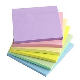 Vanpad Sticky Notes 4X4 in Pastel Post Stickies Super Sticking Power Memo Pads Strong Adhesive, 6 Pads/Pack, 72 Sheets/pad