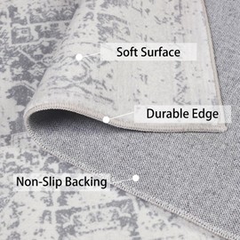 Famibay Soft Fluffy Area Rugs Vintage Boho Door Mats Indoor Non Slip Washable Entrance Rugs Carpet Floor Mats 60x90cm for Indoor Front Door Entryway Hallway