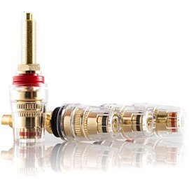 8x HIFI Lab Pin Terminals 24 Ct Gold Plated Speaker Terminal Binding Post Banana Socket Audio Connector Terminals High-end Solderable 4 mm Gold Pack of 8