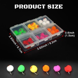 24pcs Fly Fishing Flies Kit Brass Beadhead Glo Bug Egg Floating Fly Lure for Salmon, Steelhead, Trout, Fishing Accessories (A-Hook #12（24pcs）)