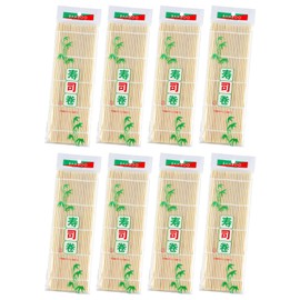 JIALEEY Alfombra de bambú para sushi, 22,4 x 23,8 cm, juego de 8 piezas