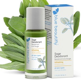 Blue Beautifly Sage Natural Deodorant for Women & Men - Combats Unpleasant Odors Botanically - No Aluminum, Talc, Phthalates, Paraben, Fragrances, Carcinogens, or Toxins - Non-staining - 1.7 fl oz