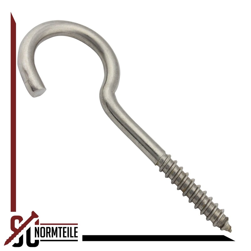SC-Normteile SC9080 Screw Hooks with Wooden Thread – 6 x
