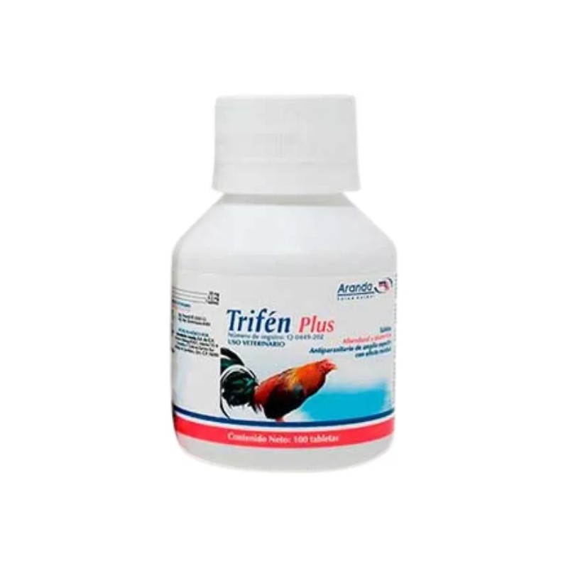 Trifén Plus 100 Tabs. Antiparasitario Para Aves
