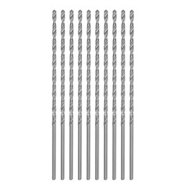 HARFINGTON 10pcs Extra Long Drill Bits, 1.8mm HSS Drill Bit with High Speed Steel Straight Shank 80mm Length for Metal Woodwork Plastic Aluminum Alloy