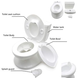 XKMT- Baby Kids Portable Potty Training Toilet with Life-Like Flush Button & Sound for Toddlers Kids, White [P/N: ET-BABY004-WHITE]