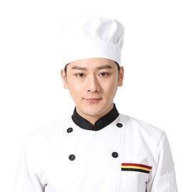 QUINTRA Chefs Hat for Adults, Adjustable, Kitchen, Chef's Hat, Vacuum Bag, Clothing with Hooks (White, One Size), White, One Size