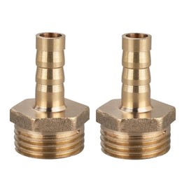 MiJunHD 2PCS Brass Reducer Connector | 8mm Hose Barb Tail to G1/2≈20mm BSP Thread | Pipe Thread Reducing Joint Tubing Plumbing Adapter for Connection & Converting Pipe