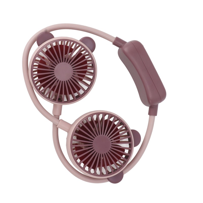 Portable Neck Fan Dual Head Bendable Wearable USB Rechargeable Hand