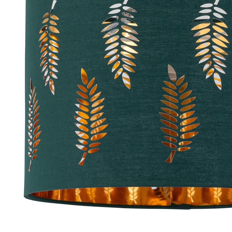 firstchoicelighting Dark Green Pendant Shade, Easy Fit Ceiling Lightshade, Fern