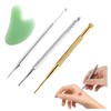 4PCS Facial Reflexology Massage Tool, Stainless Steel Manual Acupuncture Pen