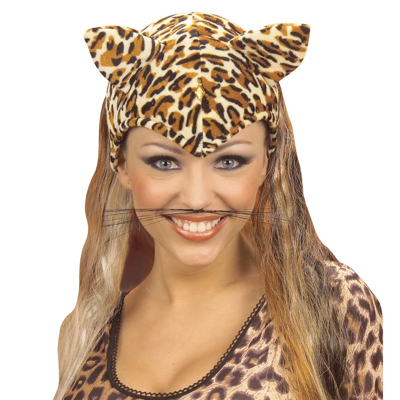 Widmann 1804A - Katzen Schnurrbart, Schwarz, Accessoire, Karneval, Mottoparty