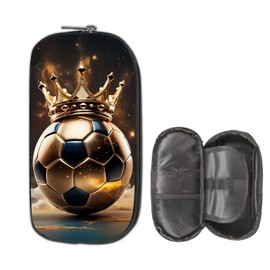 Glamifyr Boys' pencil case, football pencil case, football pencil case, school pencil case, for children, large capacity, pen holder, pencil bag, stationery bag