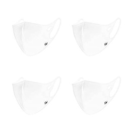 【 4 Pack 】 SW Copper Infused Fabric Face Mask, Resuable,Washable(hand wash), Fashionable, Comportable, Made in Korea (White)