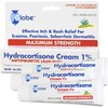 (3 Pack) Globe Hydrocortisone Maximum Strength Cream 1% w/Aloe, Anti-Itch