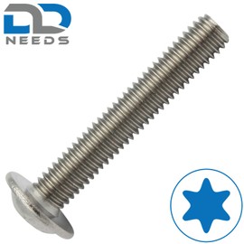 D2D Pack of 10 Flat Head Screws with Flange M4 x 20 mm with Hexalobular TX in Accordance with ISO 7380-2 Stainless Steel A2 V2A - Fret Screw