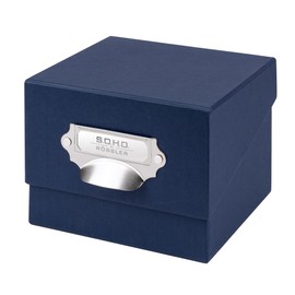 Rössler SOHO 165mm x 150mm A4 Photo Box with Handle and Index Holder - Navy Blue