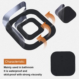 Secopad Non-Slip Bathtub Stickers, 72 Pieces Safety Stickers for Bathroom, Bathtubs, Showers, Treads with Scraper (Black)