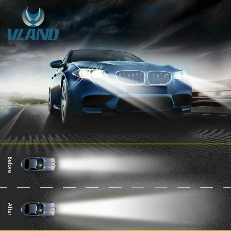 VLAND Pair D2H LED Headlight Bulbs 50W 6000K 4500LM Fit