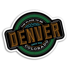 2 x 10cm Denver Vinyl Stickers - Colorado USA Fun America Sticker Luggage #18371 (10cm Wide)