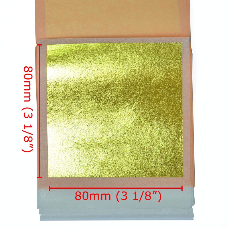 Edible Gold Transfer Leaf 23.75K, 10 Sheets, 80mm