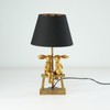 LAZHUG Kissing Bunny Lamp, H16in Gold Resin Rabbit Table Lamp,