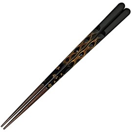 Wakasa Lacquer 264581 Chopsticks Natural Wood, Dishwasher Safe, 9.3 inches (23.5 cm), Cherry Blossoms, Gold, Made in Japan