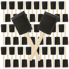 EOGRFW Foam Brush Set, Foam Brush Set, Foam Brush Set, Foam Brush Sponge, Sponge Brush with Wooden Handle, Painting Sponge Tool for DIY Painting, Crafts, Black