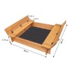 BIRASIL Wood Sandbox with 2 Bench Seats, Sand Boxes with