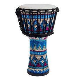 Djembe, African Drum Bongo Congo Stardard Size Goatskin Drumhead (8", Blue)