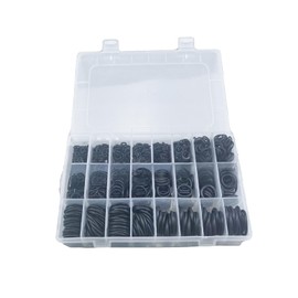 Wjelet 1200-Piece O-Ring Sealing Ring Set Repair Kit Sealing O Ring Copper Sealing Rings Assortment Kit for Car Repair, Plumbing and More (Black)