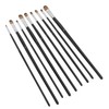 9Pcs Painting Brush Good Pigment Adsorption Round Flat Head Art
