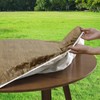 Romanstile Round Vinyl Tablecloth, 100% Waterproof Heavy Duty Elastic Fitted