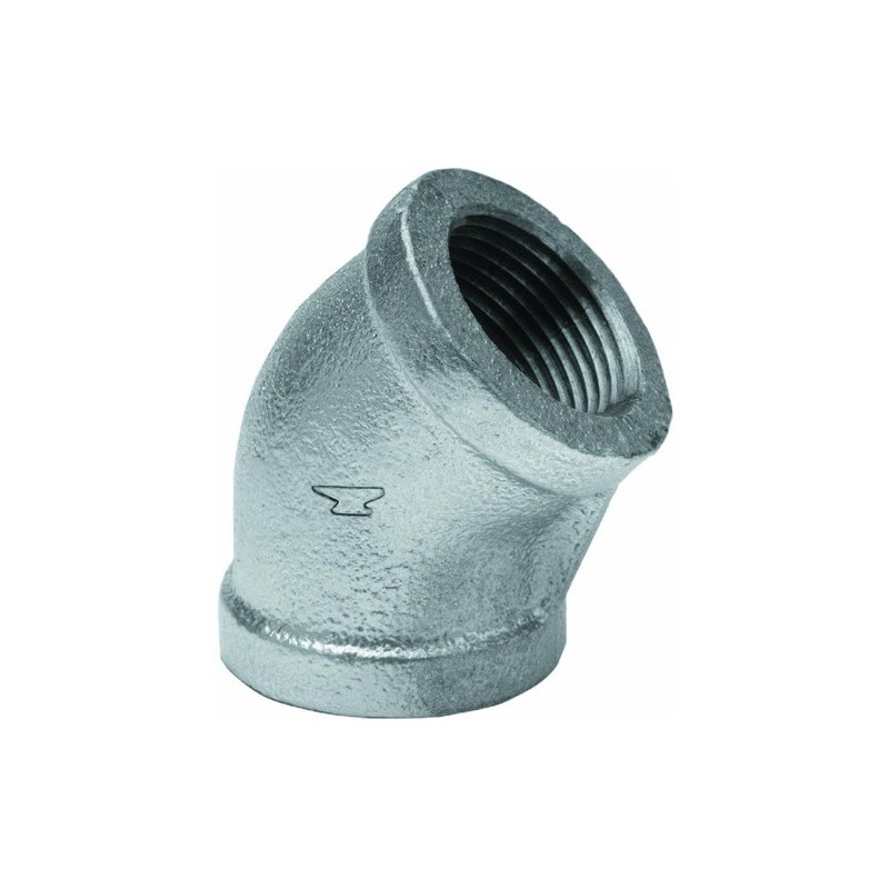 Anvil 8700126850, Malleable Iron Pipe Fitting, 45 Degree Elbow, 2"