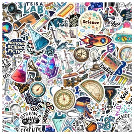 Science and SciFi Stickers Pack 108Pcs Vinyl Decals for Students Teachers Stem Lovers Inspirational Quote Designs Laptop Water Bottle Notebook Journal Scrapbook