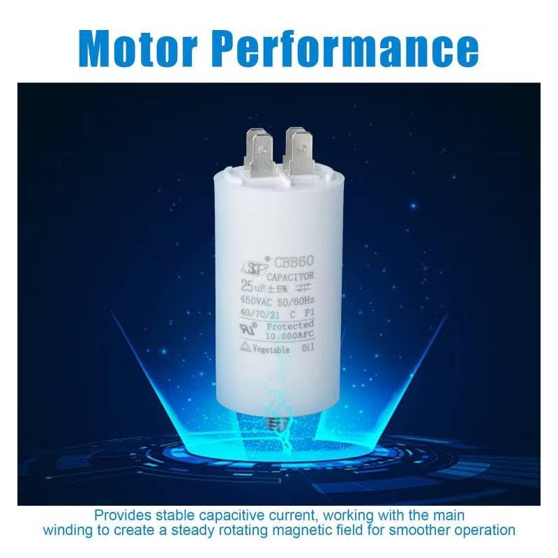 CBB60 Run Capacitor 450V AC Double Insert 50/60Hz for Air