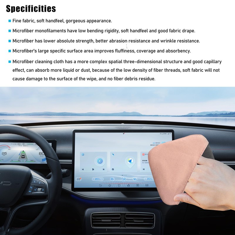 Ohleats Car Screen Cleaner, Microfiber Auto Screen Cleaning Pad, Foldable