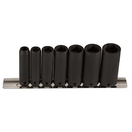 VEGA 7pc Professional Grade 1/4" 6 Point Square Drive Magnetic Impact Socket Sets (SAE) (Spring Magnet Long Length Set)