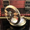 Brown Diamond-Encrusted Dragonfly Quartz Pocket Watch,Charming Necklace Women's Pendant Chain