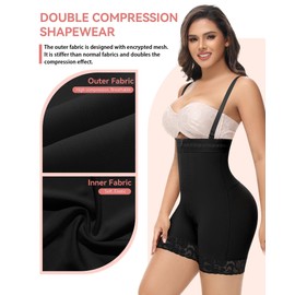 SHAPSHE Fajas Colombianas Moldeadoras De Cintura Y Abdomen Postpartum Faja Body Shaper High Compression Garment Strapless Shapewear Tummy Control BBL Shorts