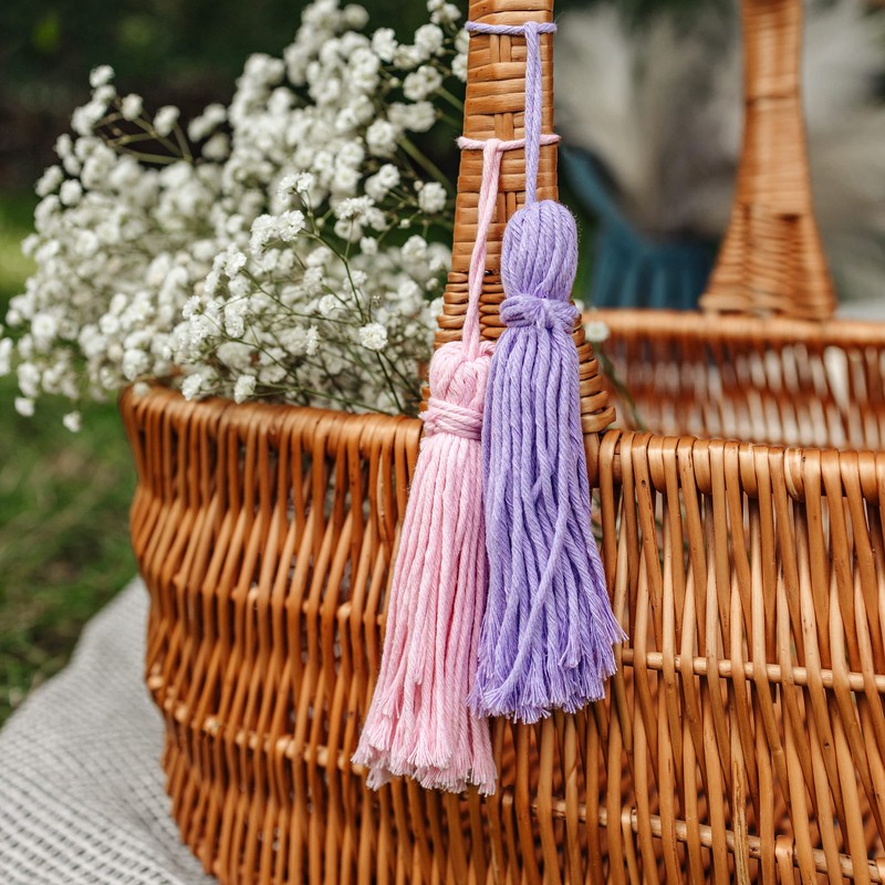 Creative Deco 200 m Pastel Pink Macrame Yarn Cotton Polyester