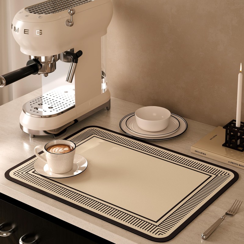 Coffee bar Mat & Dying Mats for Countertop, Quick Dry