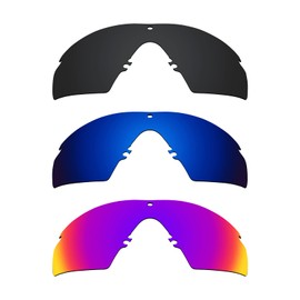 Alphax 3 Pair Polarized Replacement Lenses for Oakley Si M Frame 2.0 - Black+Deep Water+Midnight Sun